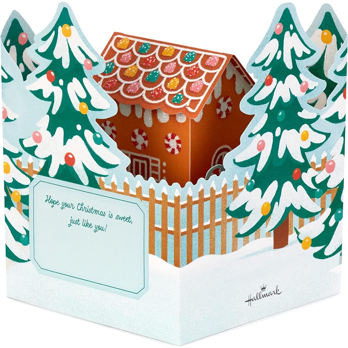 Hallmark Paper Wonder Displayable Pop-up Christmas Card (Gingerbread House)
