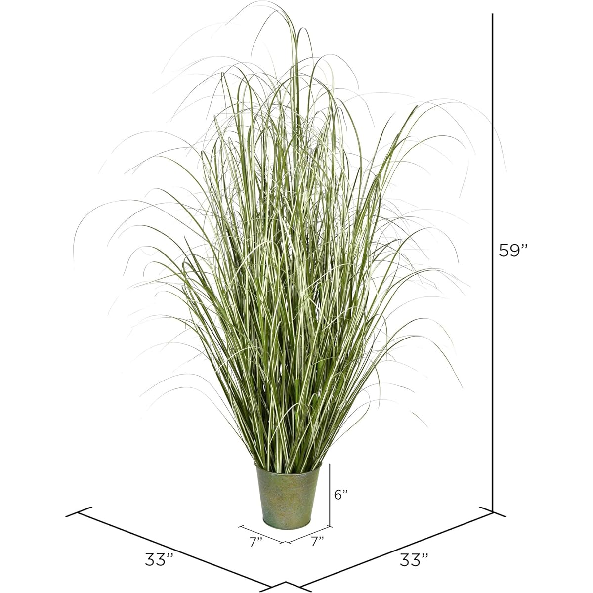 Vickerman Iron Pot Everyday Glass 59 inch Green