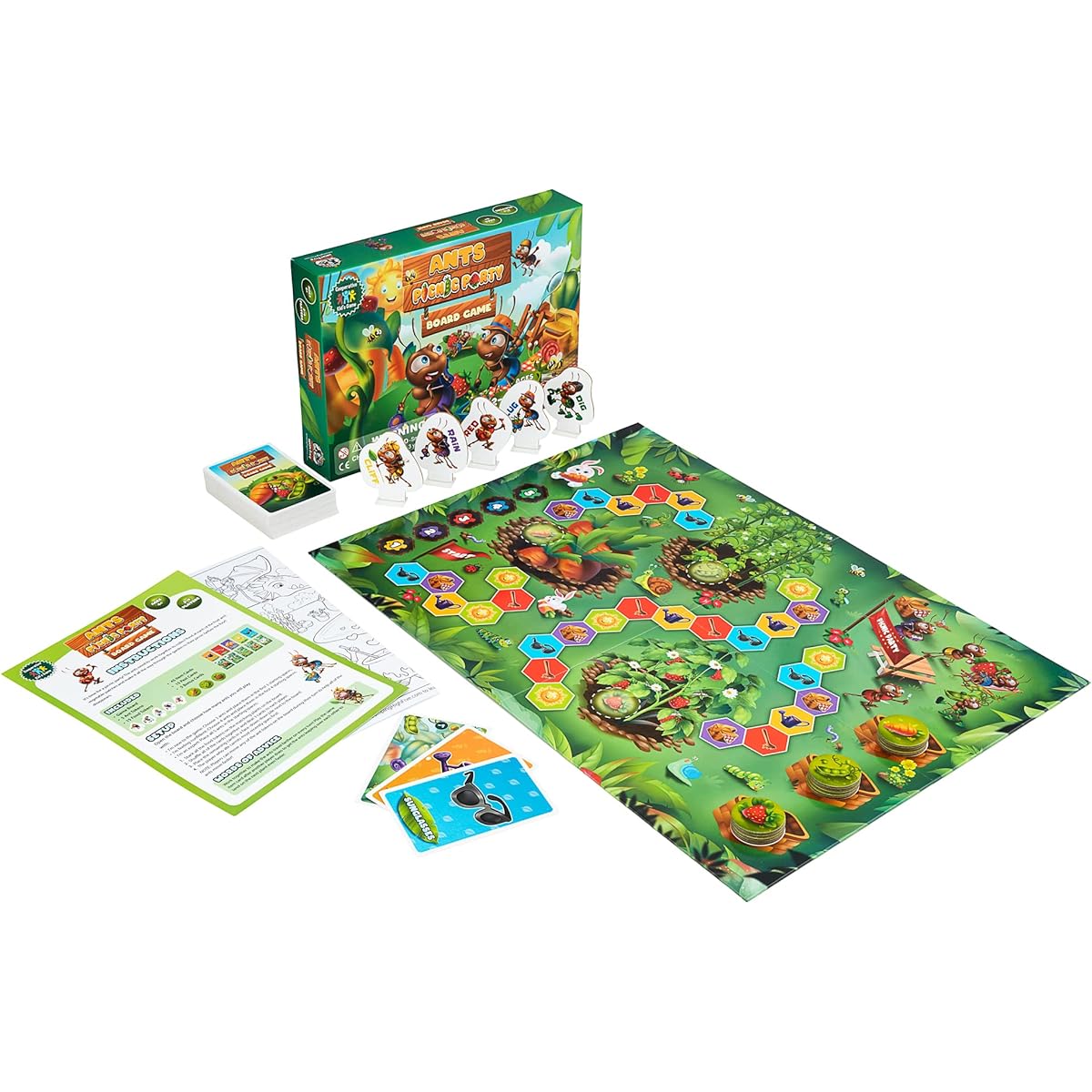 Ants' Picnic Party Board Game! Help the ants collect tasty snacks and race - Help kids ages 4 and up learn new skills through teamwork - The perfect family board game