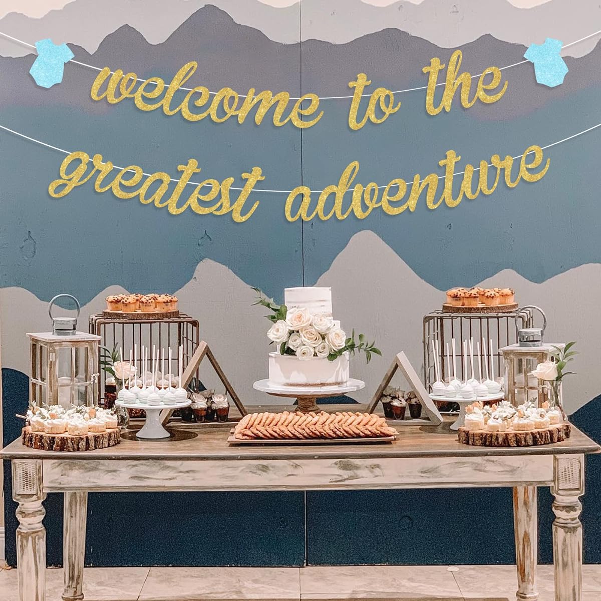 Our Greatest Adventure Baby Shower Decorations Welcome to the Greatest Adventure Banner Adventure Awaits Let the Adventure Begin Party Supplies