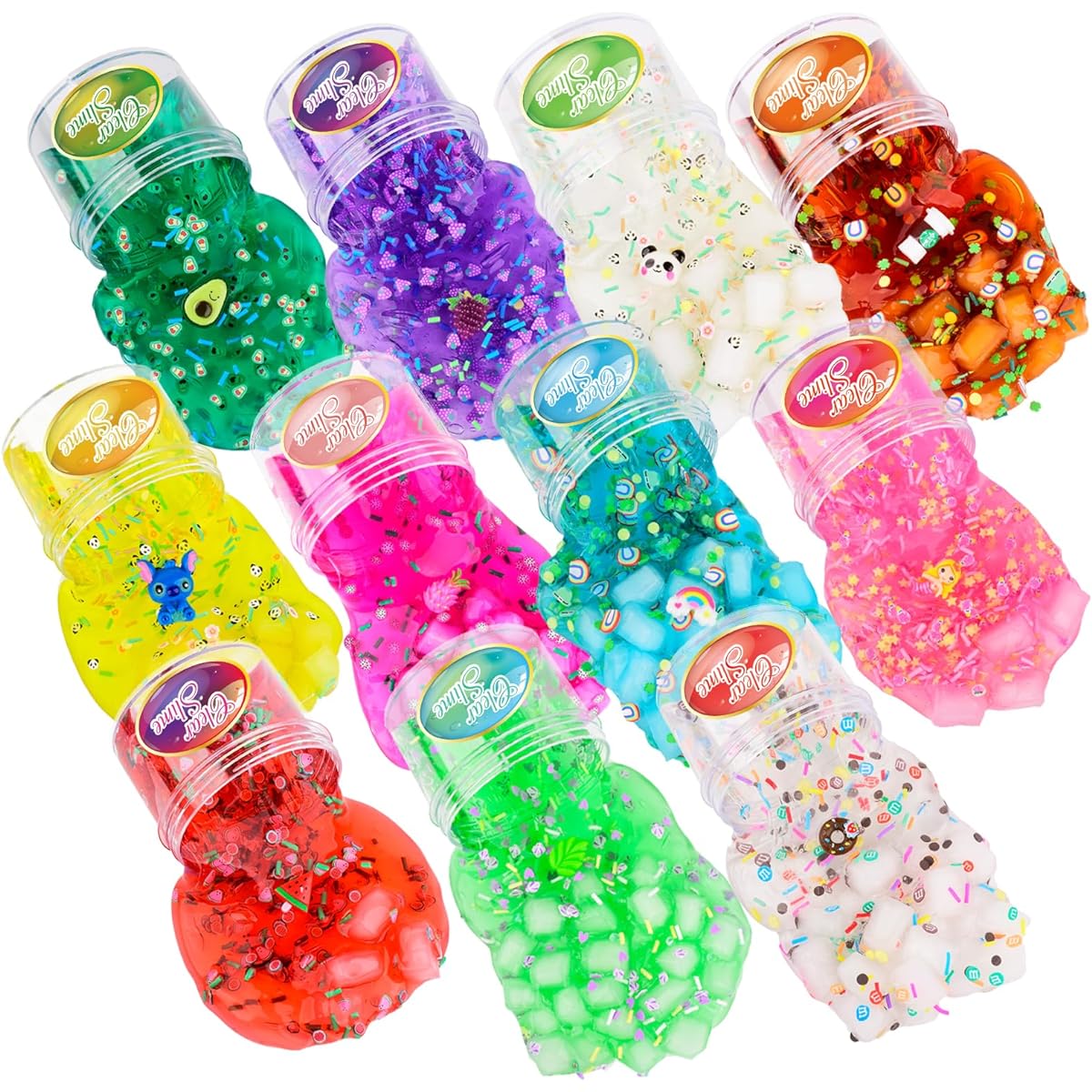 Clear Slime Kit, Crystal Clear Slime Set for Kids, Party Favors, Clear Slime Kit, Soft Jelly Cubes, Clear Slime, 11 Pack, Easter Christmas, Girls, Boys