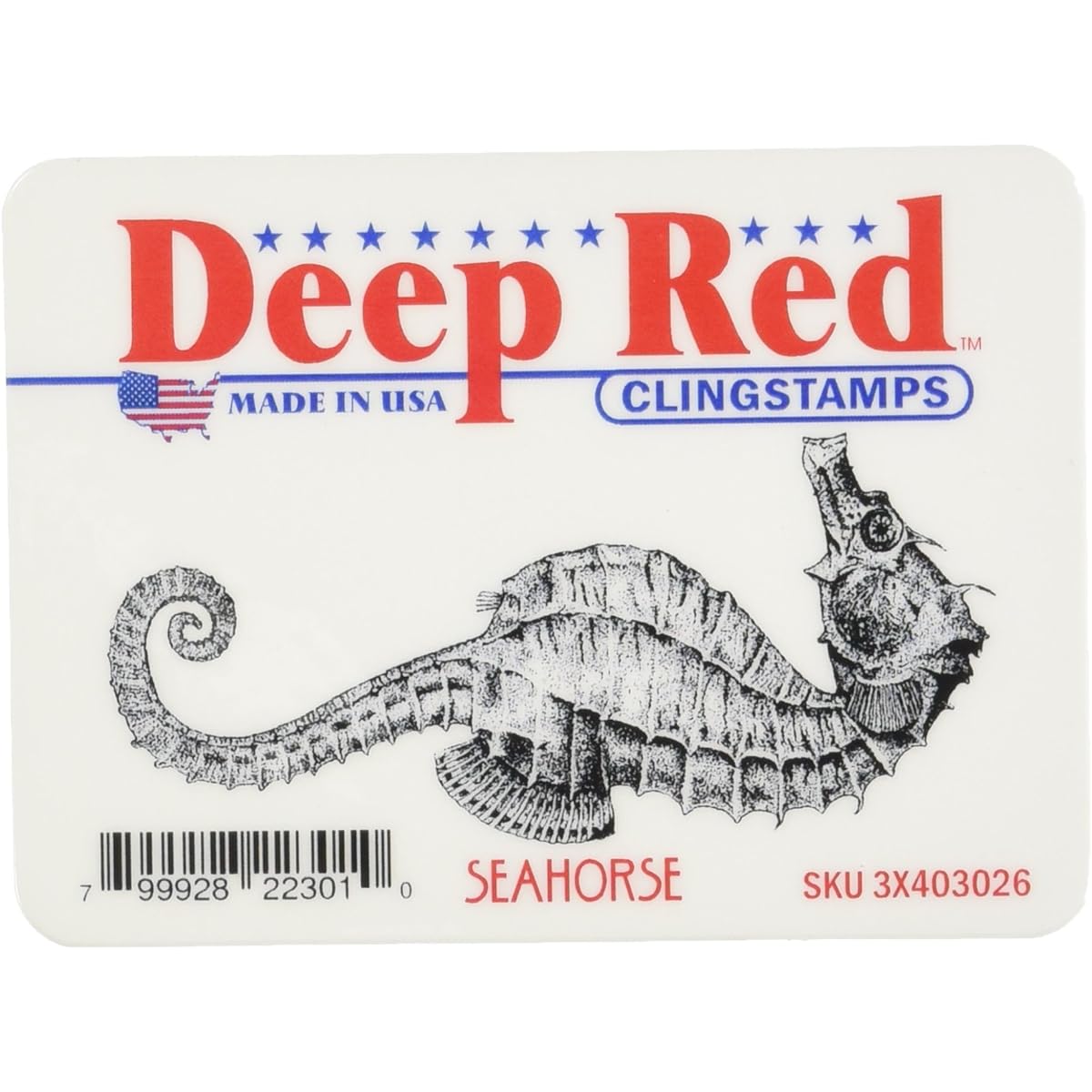 Deep Red Cling Stamp Seahorse