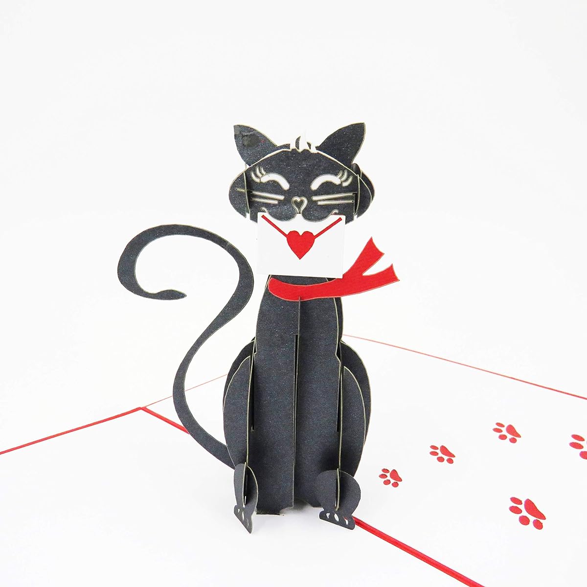 POP CARD EXPRESS Cat Valentine's Day Card, Valentine's Day Pop-up Card, Love Card, Romantic Happy Birthday Card, Anniversary Card (Cat Valentine's Day Card)