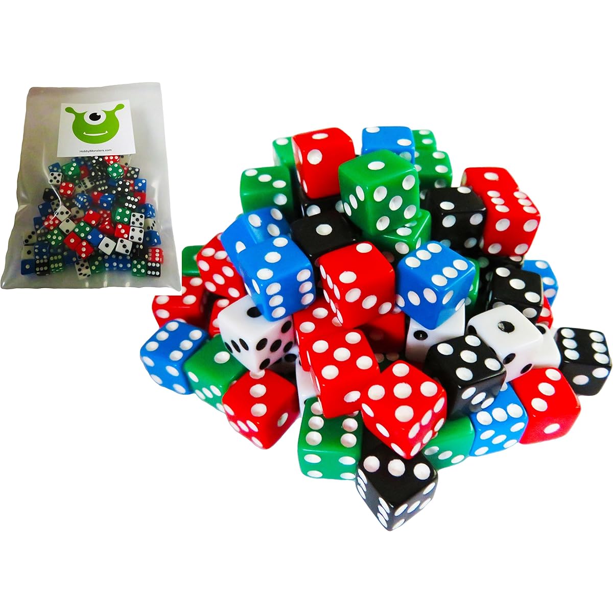 Hobby Monsters 100-Piece Mini 8 mm Assorted Game Dice