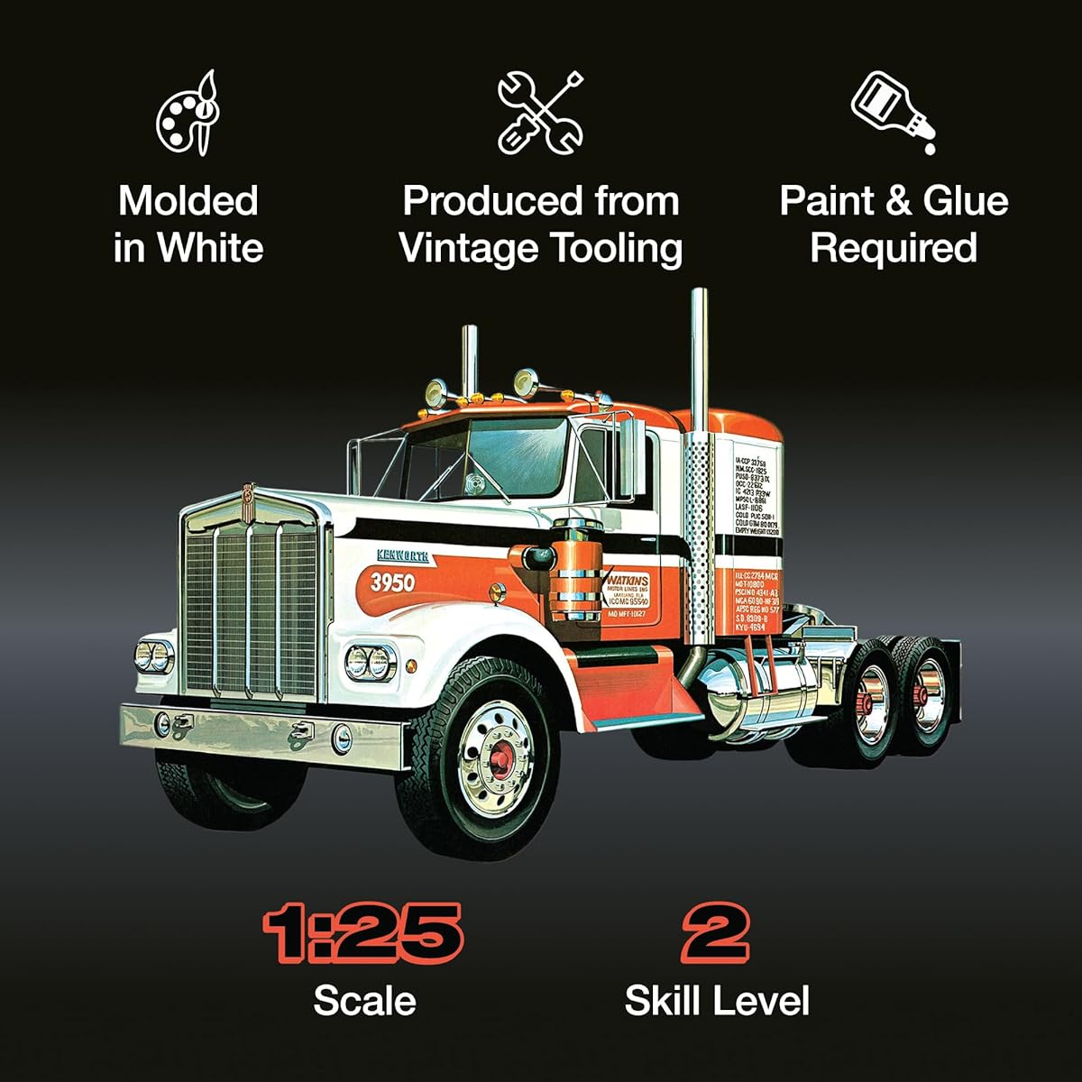 AMT 1/25 Kenworth W925 Conventional Trailer Head