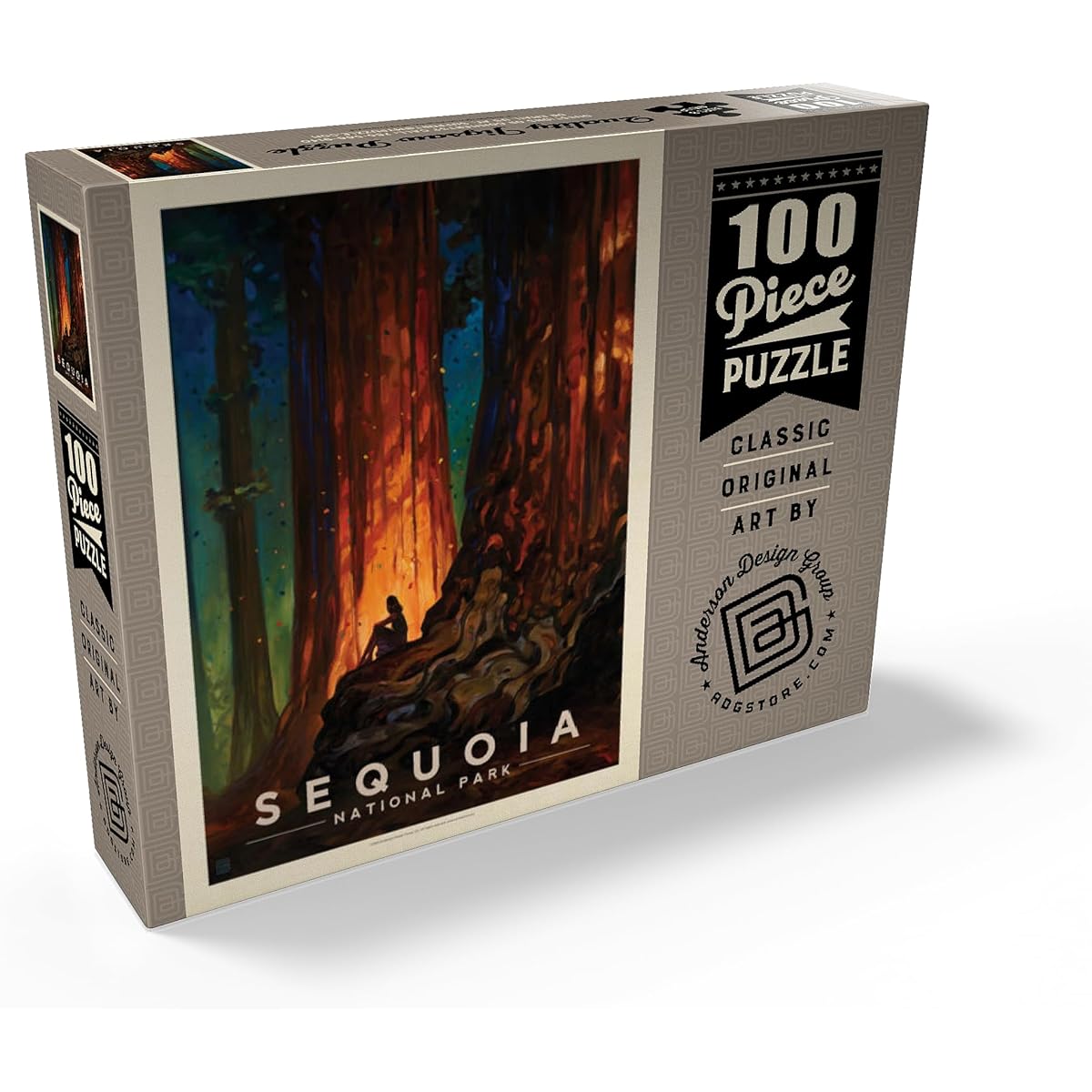 Sequoia National Park: Cathedral of Nature, Vintage Poster - Premium 100 Piece Jigsaw Puzzle for Adults