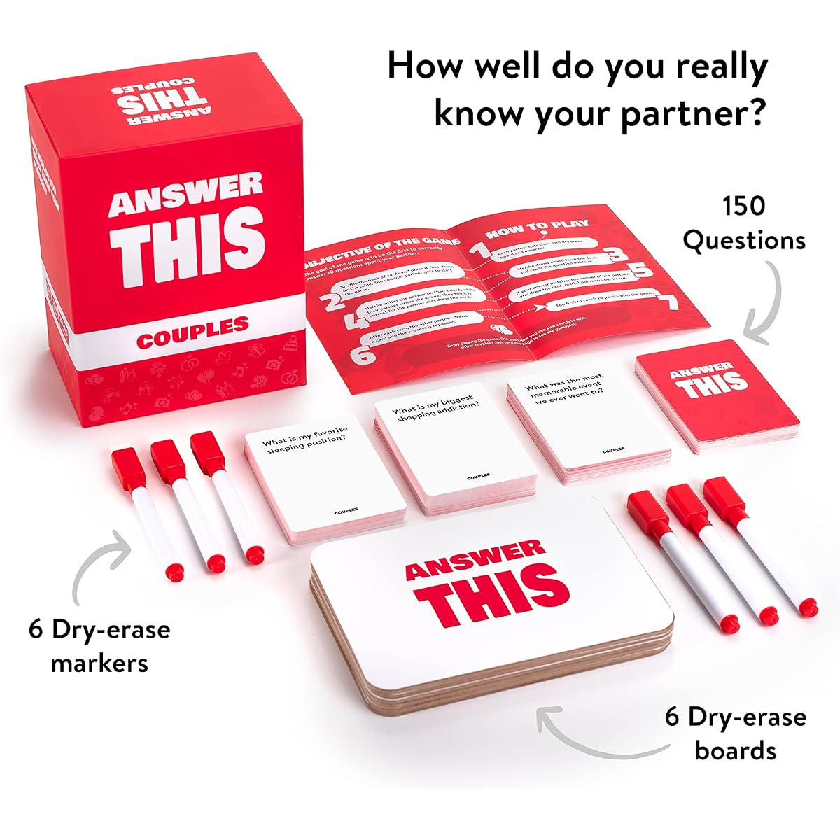 Answer This - Couples Game - How Well Do You Know Your Partner? - Relationship & Conversation Card Game for Date Night & Parties - Cool Anniversary & Valentine's Gifts - Couples Gift Ideas
