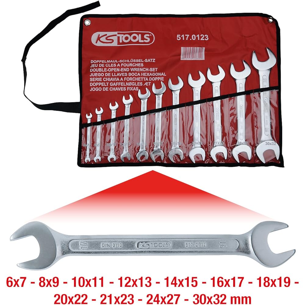 KS TOOLS CLASSIC Double open ended spanner set 11 pcs 6x7-30x32mm 517.0123