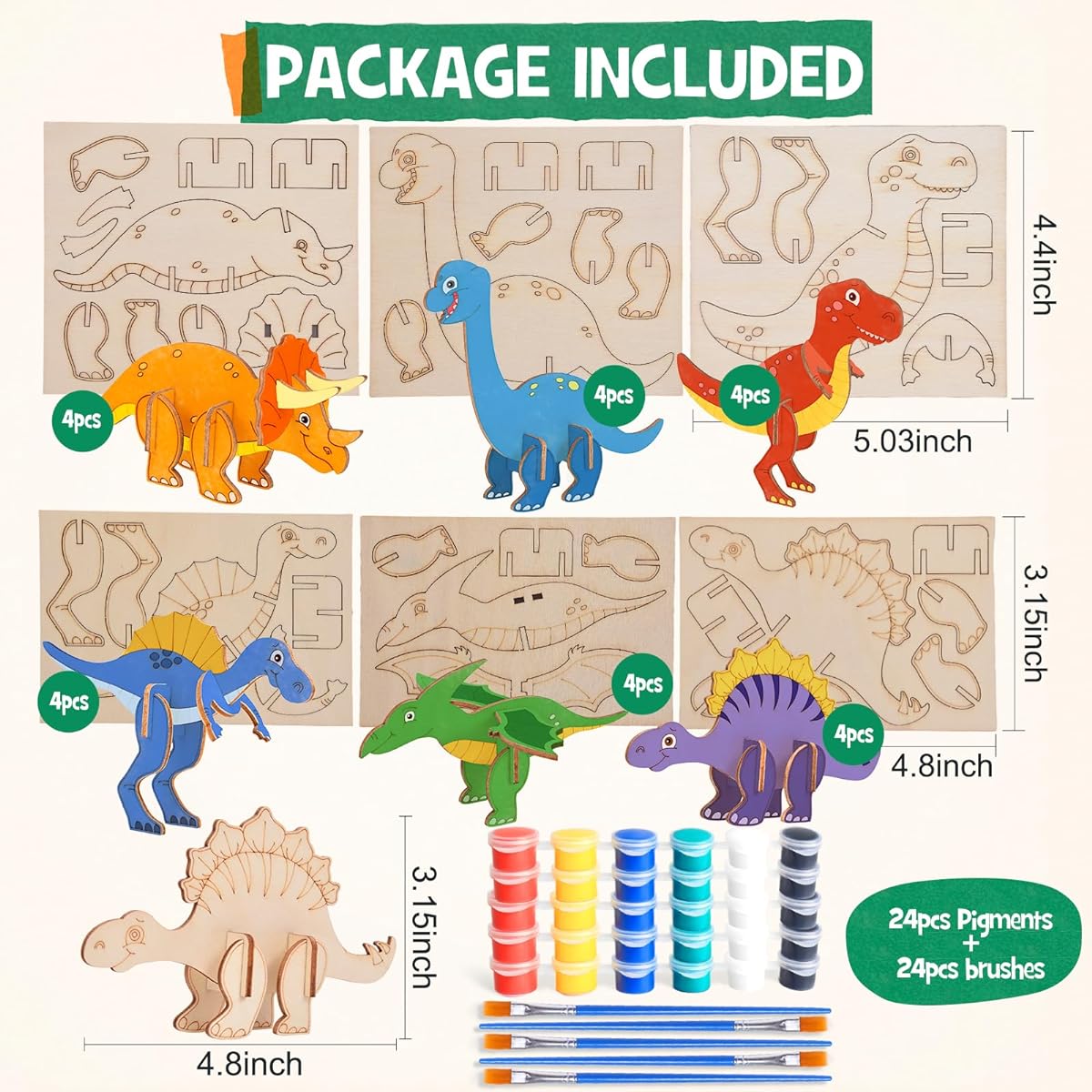 Dinosaur painting kit 24 pieces