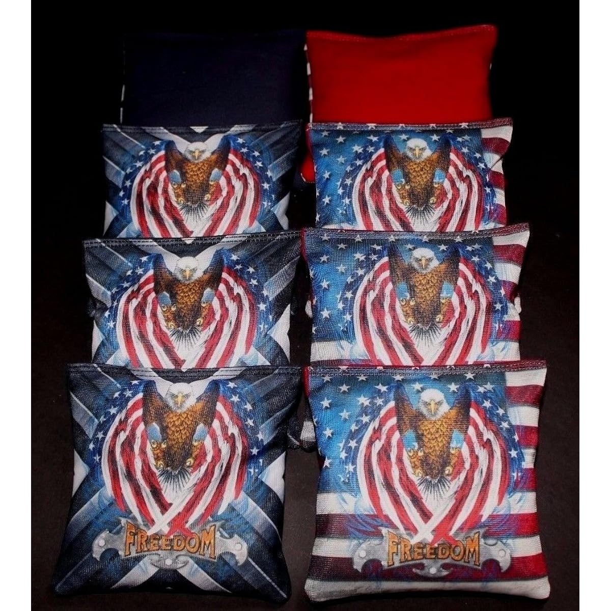USA Flag Patriotic Bald Eagle Freedom 8 ACA Regulation Custom Cornhole Bags B118