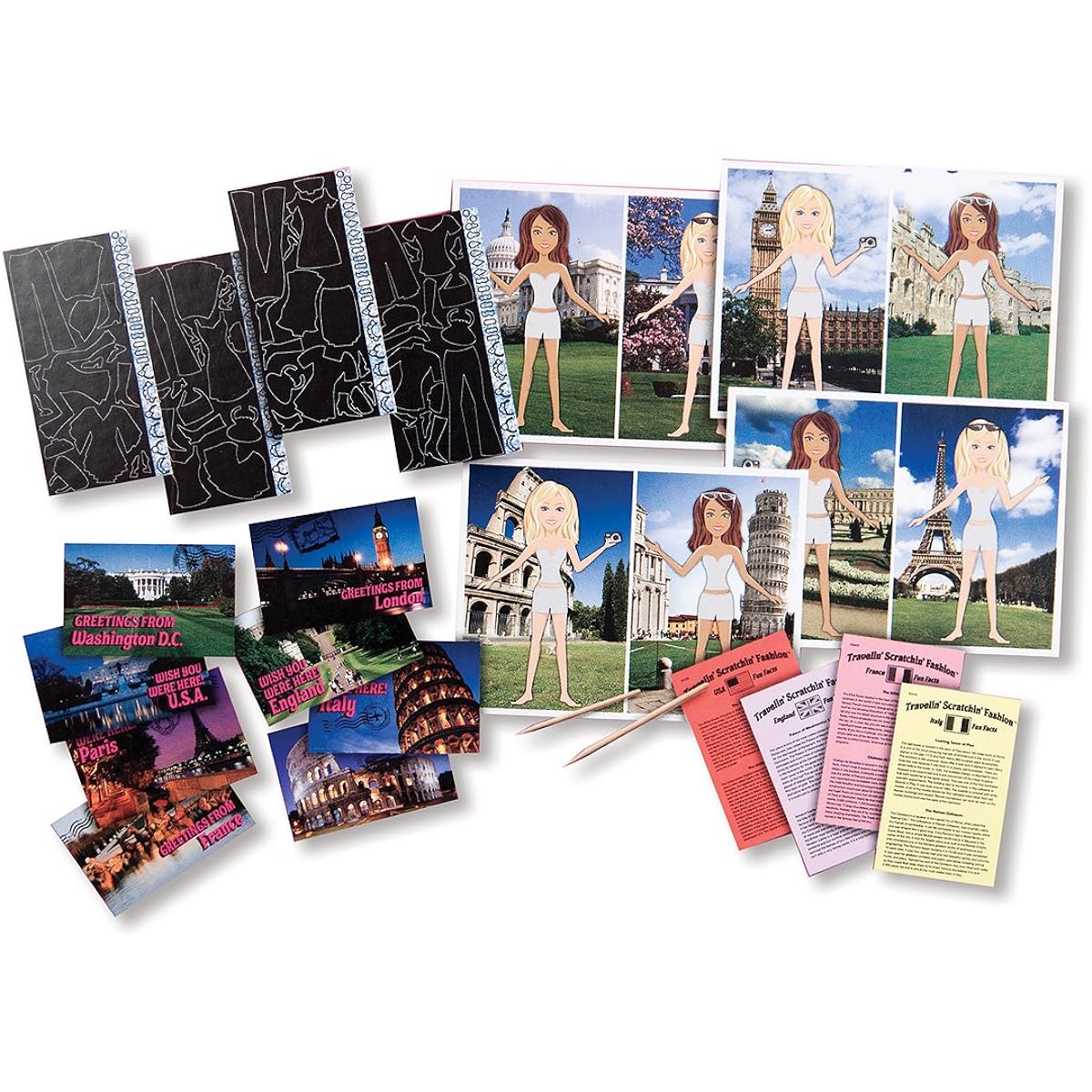 Travelin' Scratchin' Fashion: Dress-Up Stickers Deluxe Kit