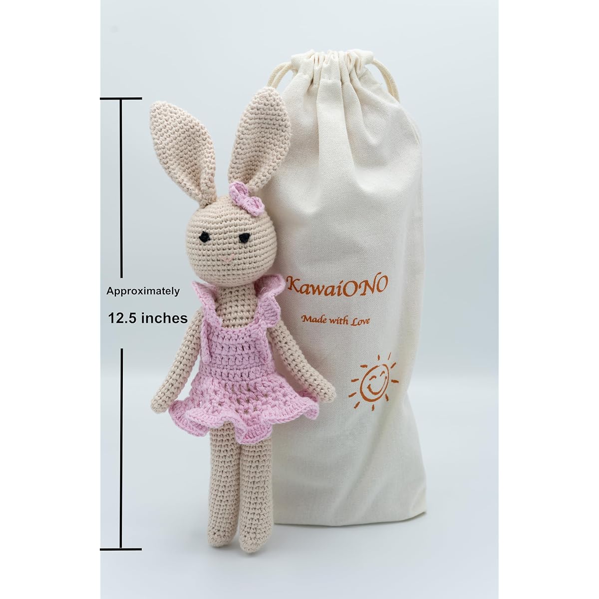KawaiOnO Bunny Family Bunny Mama Handmade Bunny Crochet Stuffed Toy Amigurumi Doll Baby/Toddler Doll (Bunny Mama)