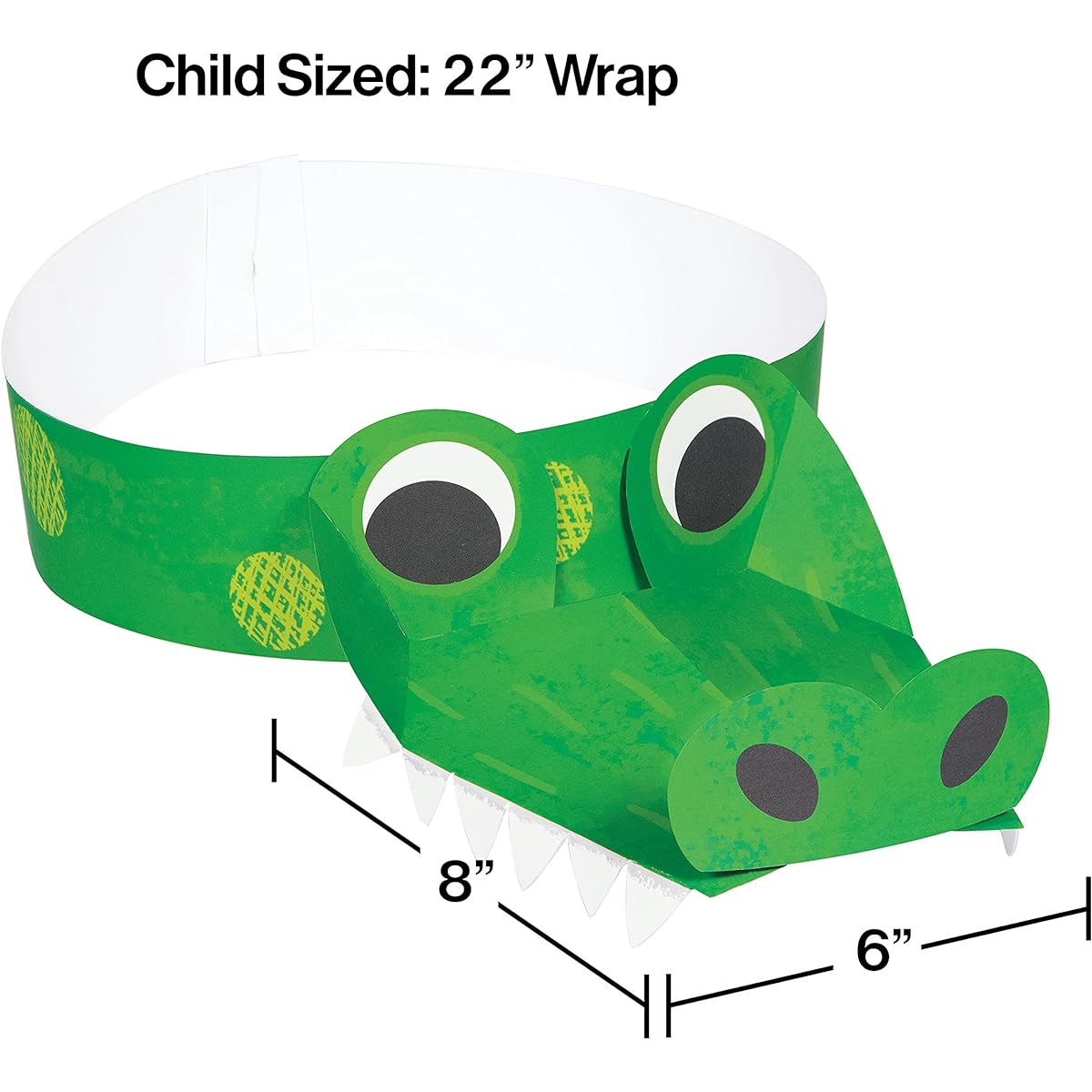 Alligator Birthday Party Paper Headbands 24 Pieces