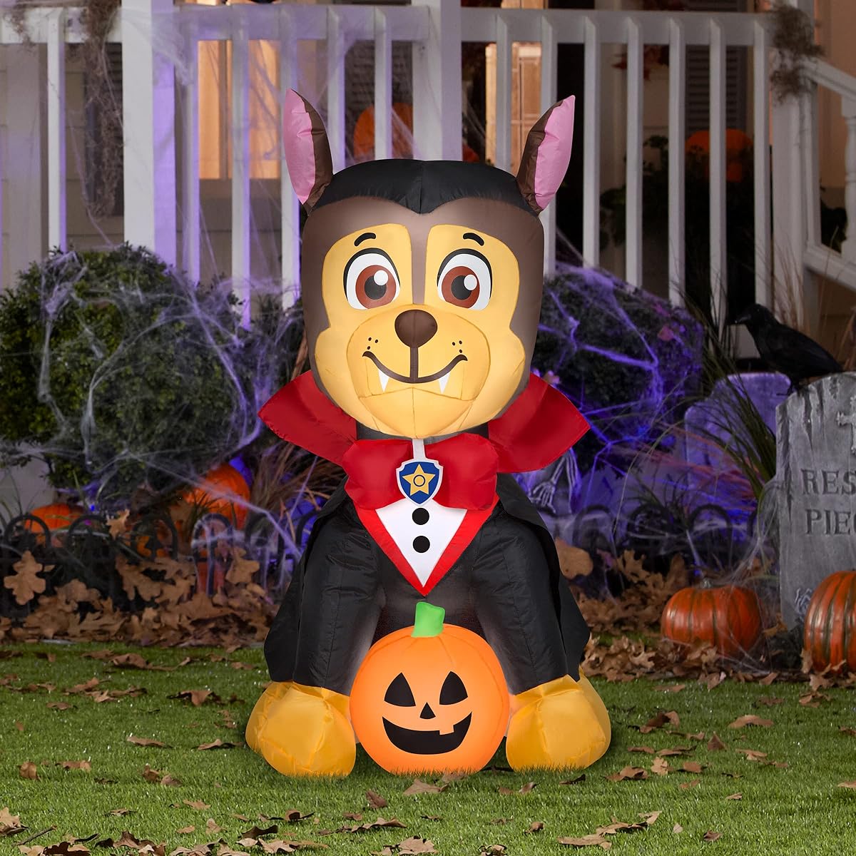 National Tree Company Inflatable Decoration Black Chase from Paw Patrol Self-Inflating Plug-In Halloween Collection 38"