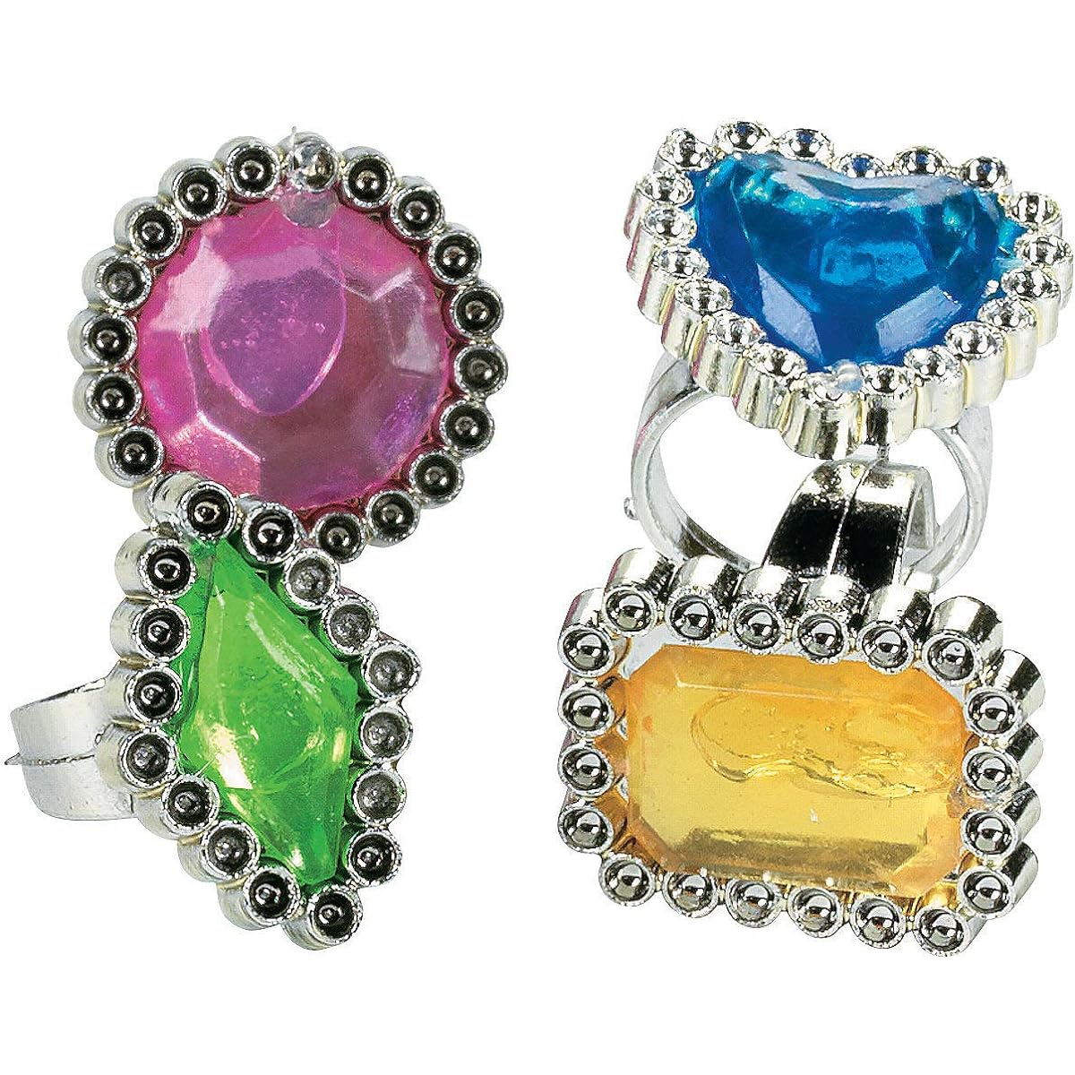 Fun Express Colorful Rhinestone Rings 1 Pack FNEIN-39/520