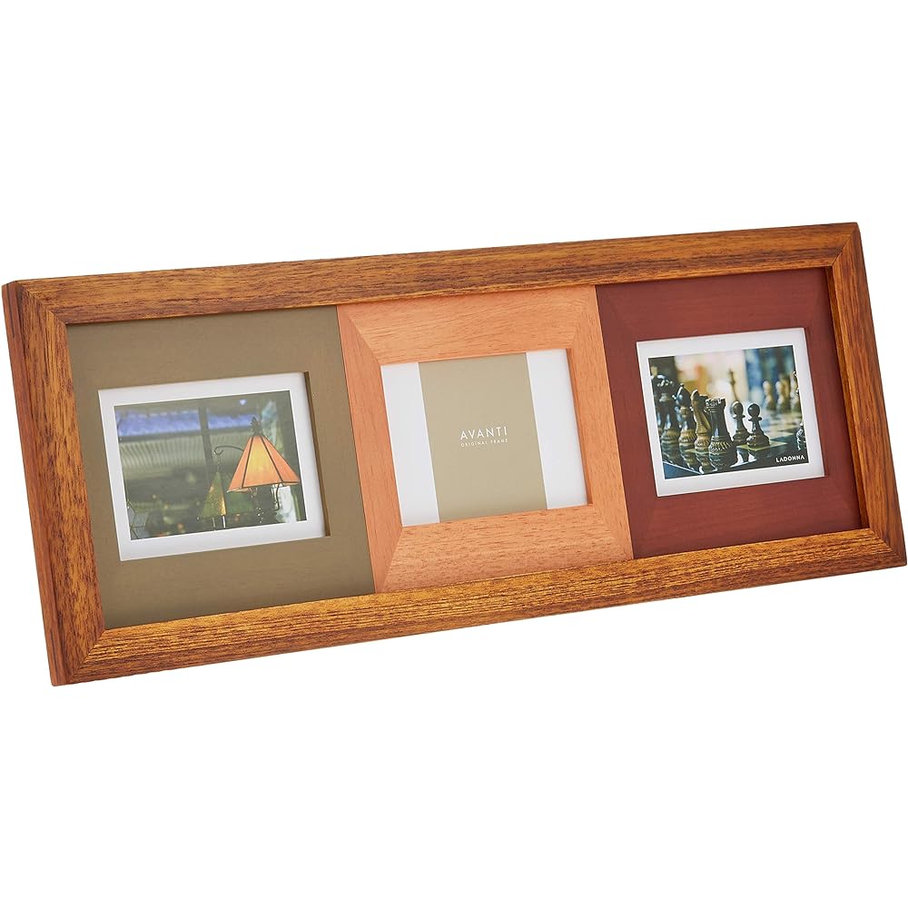 LADONNA Photo Frame CW37-60-BR Wooden Multi-sided (2L x 2, P x 2, Mini x 1) Brown 082384