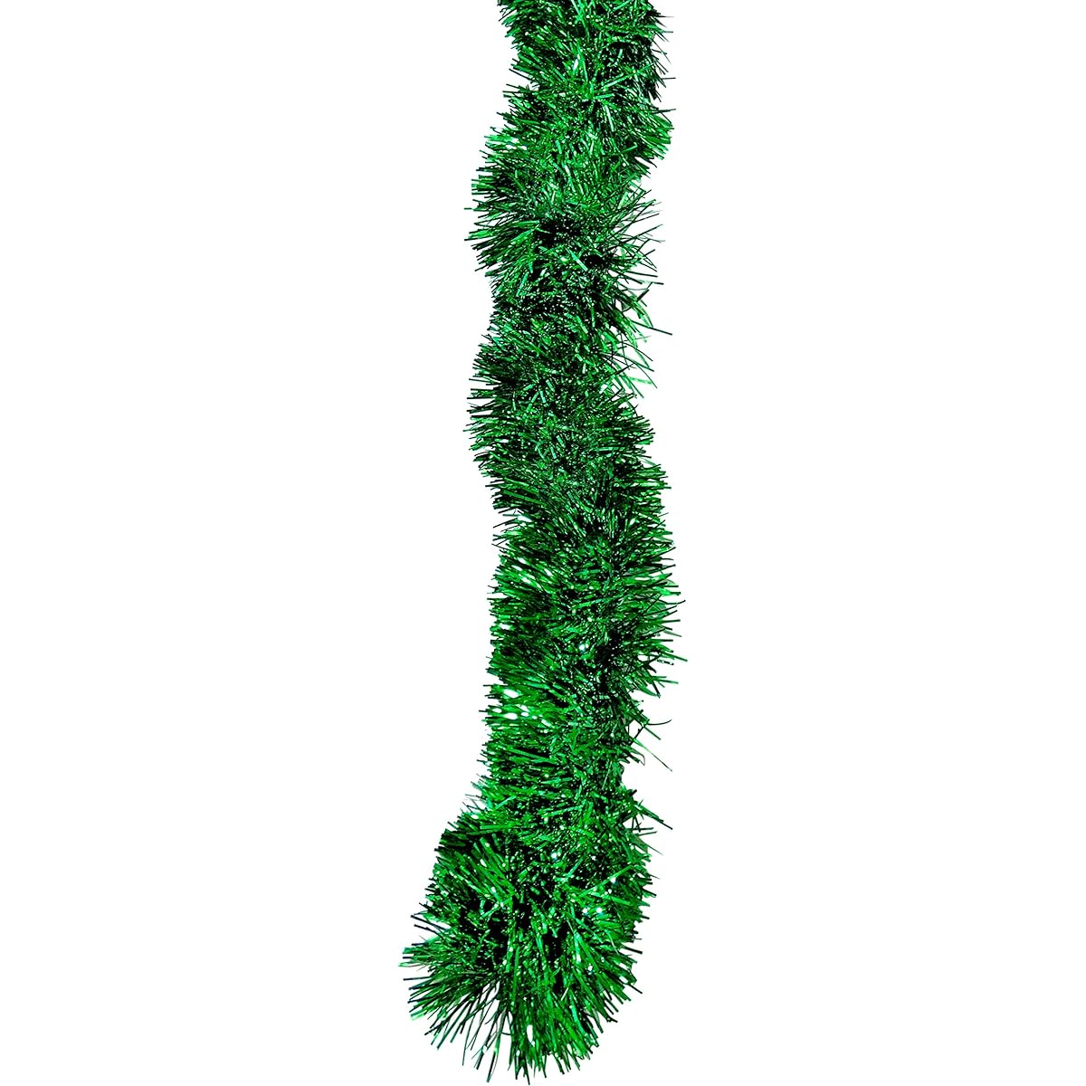 Tinsel Garland 25ft for Memorial Day, 4th of July, Christmas, New Year's Eve, Wedding, Birthday, Festival, Special Events, Decorative Accent, 1 Green, 25ft Long