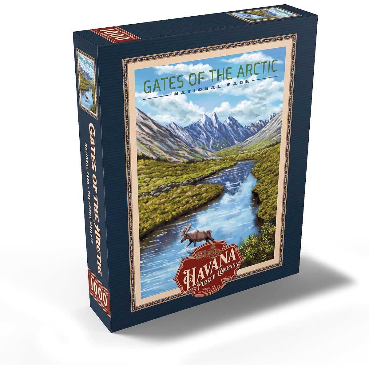 Gates of The Arctic National Park - The Arctic Whisper, Vintage Travel Poster - Premium 1000 Piece Jigsaw Puzzle for Adults