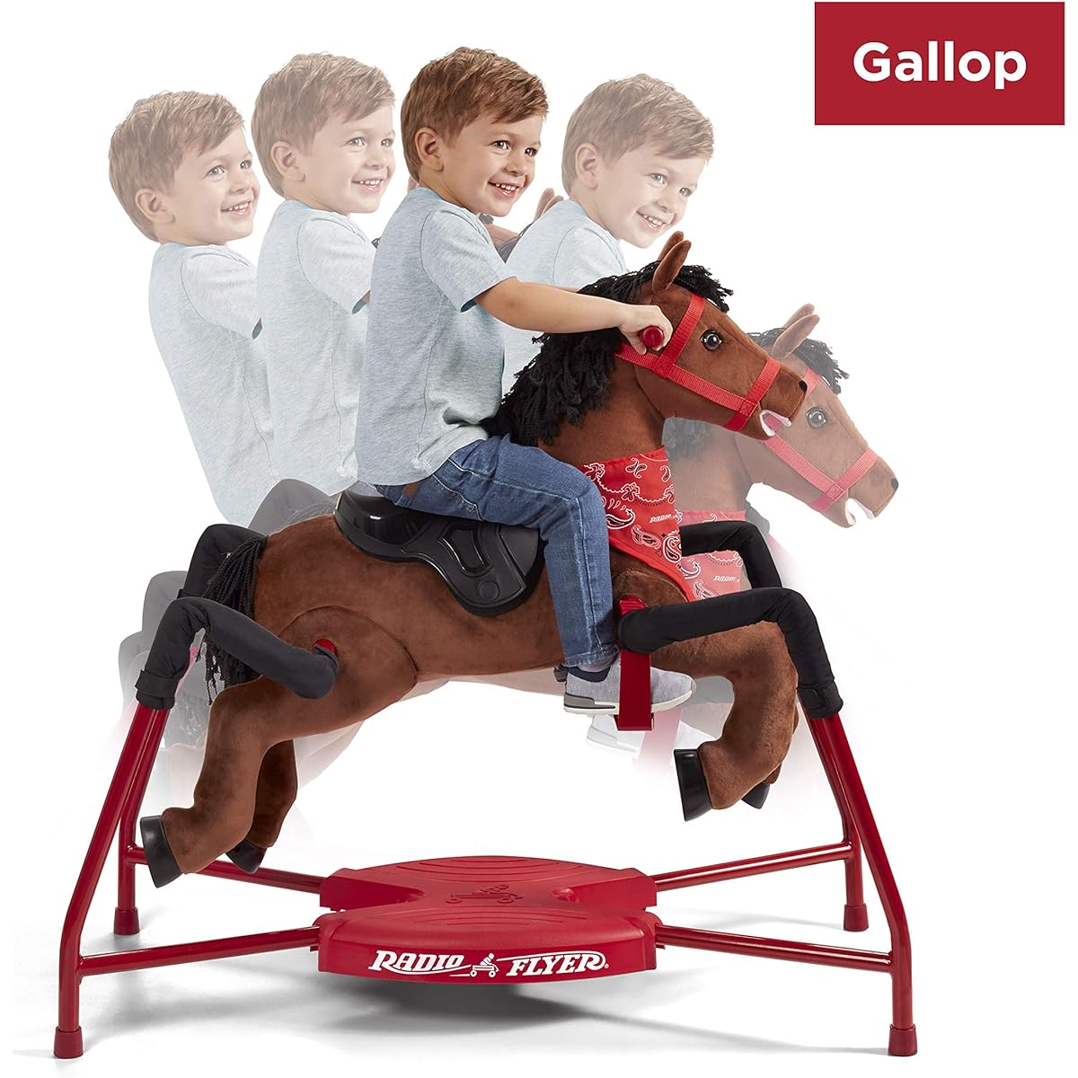 Radio Flyer Chestnut Plush Interactive Horseback Riding Toy for Kids, Toddler Ride-On Toy, Ages 2-6