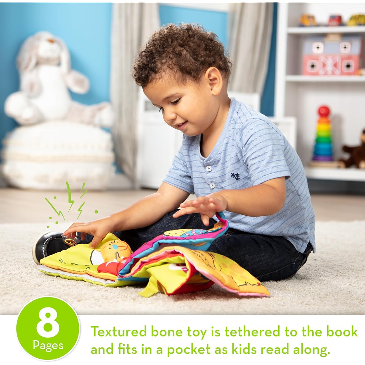 Melissa & Doug K's Kids Whose Bone? 8 Page Soft Activity Book for Babies and Toddlers