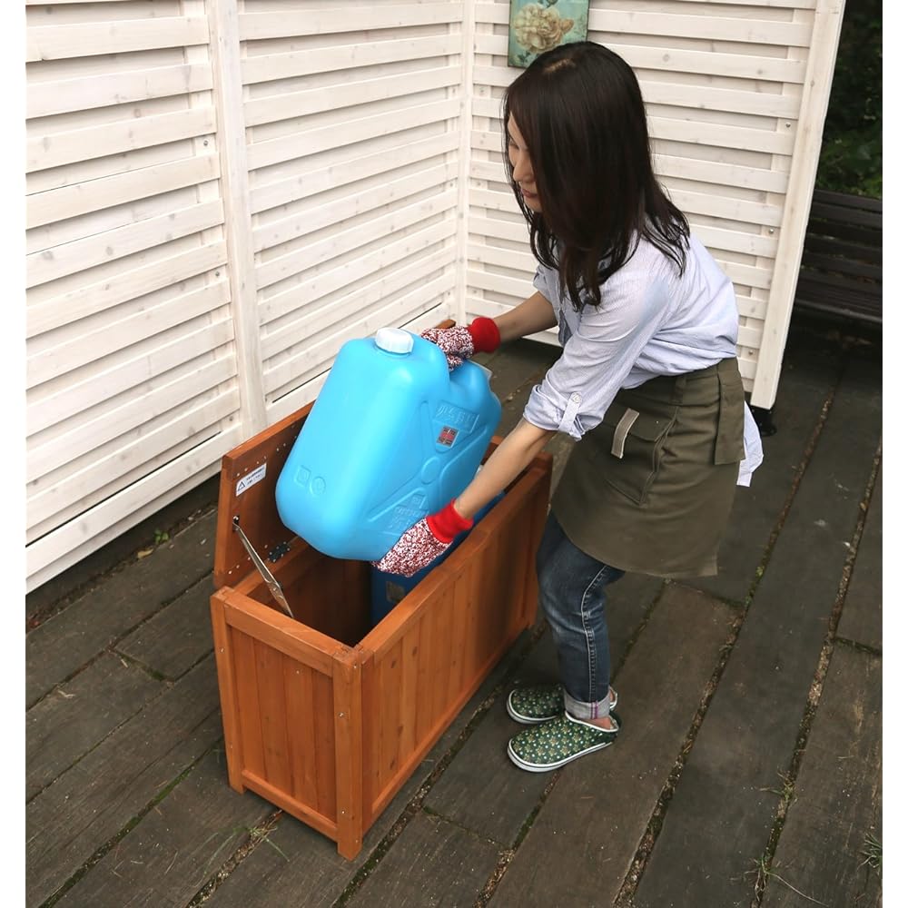 Garden Garden Natural Wooden Bench Box (Stocker) Light Brown Width 80cm x Depth 31cm x Height 50.5cm BOX-B800LBR