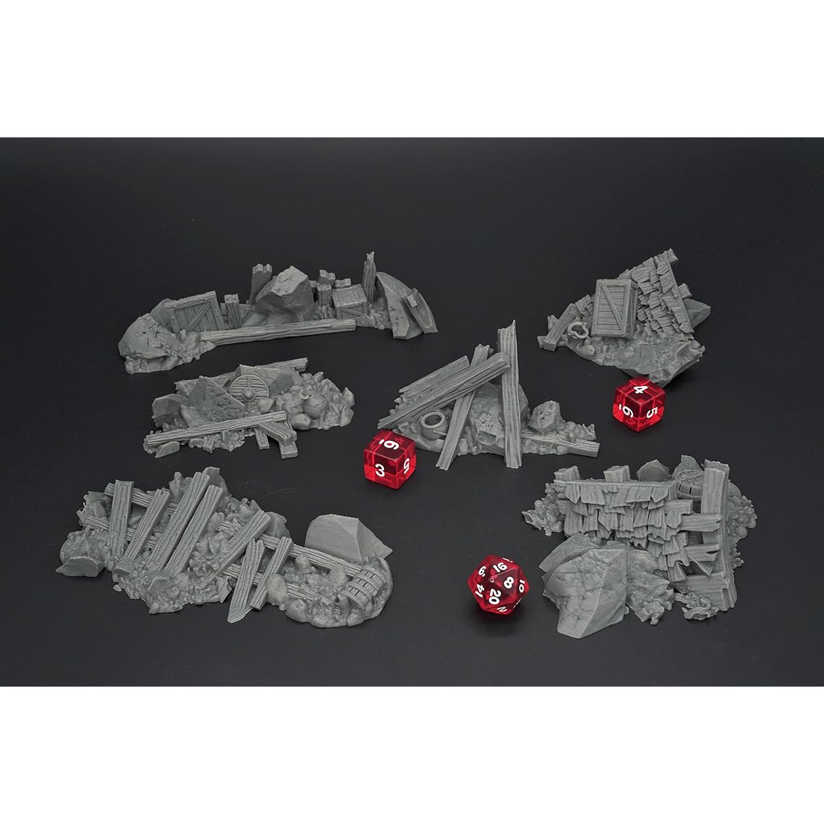 Urban Rubble 3D Printed Tabletop RPG Scenery and Wargame Terrain 28mm Miniatures by GameScape3D