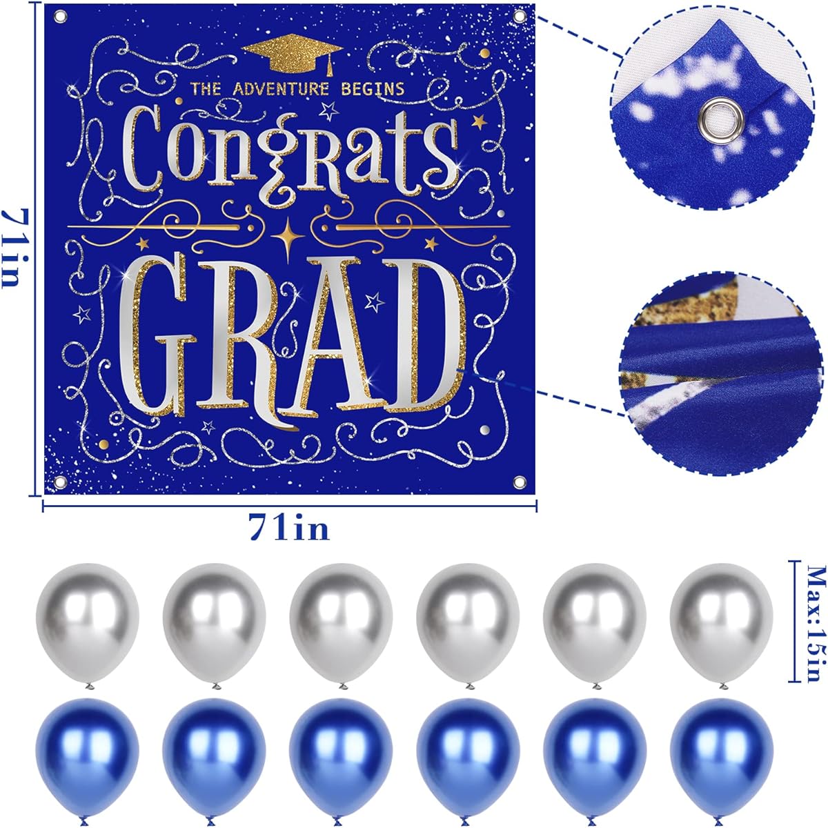 Bunny Chorus Graduation Party Decorations 2023 Kit Graduation Balloons Set of 12 Graduation Photo Background Banner University High School Middle School Graduation Decorations