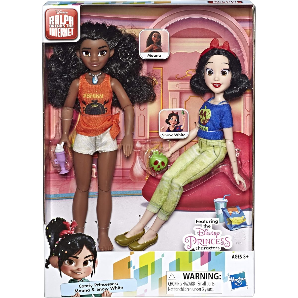 Disney Princess Ralph Breaks Internet Movie Doll Moana and Snow White Doll with Comfortable Clothes and Accessories