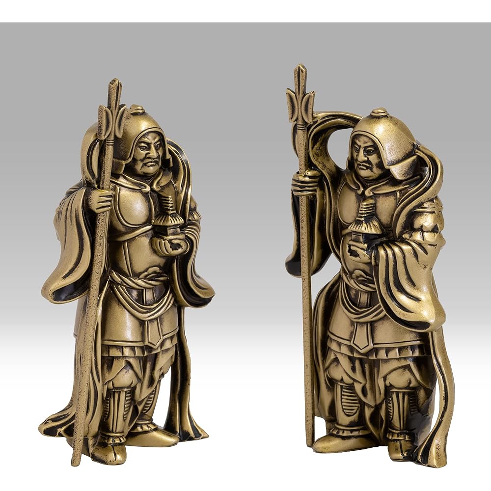 Seven Lucky Gods of Good Luck Bishamonten Silky Gold Buddhist sculptor: Hideun Makita Prototype_Kobiki Buddha Statue Ornament Takaoka Copperware (Bishamonten 7F)