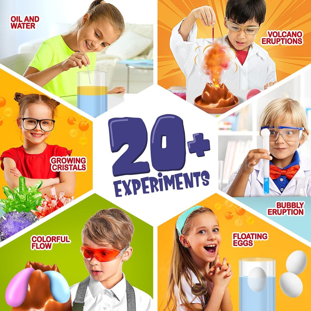 21 Science Experiments for Kids - Science Kit Gift Set - Ages 6-8