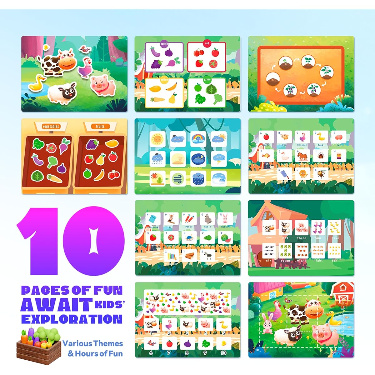 BELLOCHIDDO Animal themed busy book