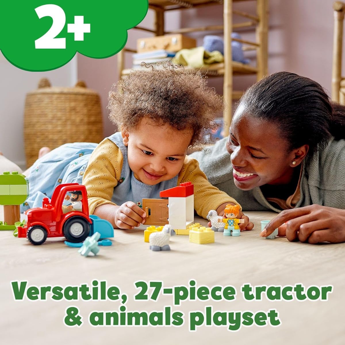 LEGO DUPLO Town Farm Tractor & Animal Care 10950 Creative Playset for Toddlers with a Toy Tractor and 2 Sheep, New 2021 (27 Pieces)