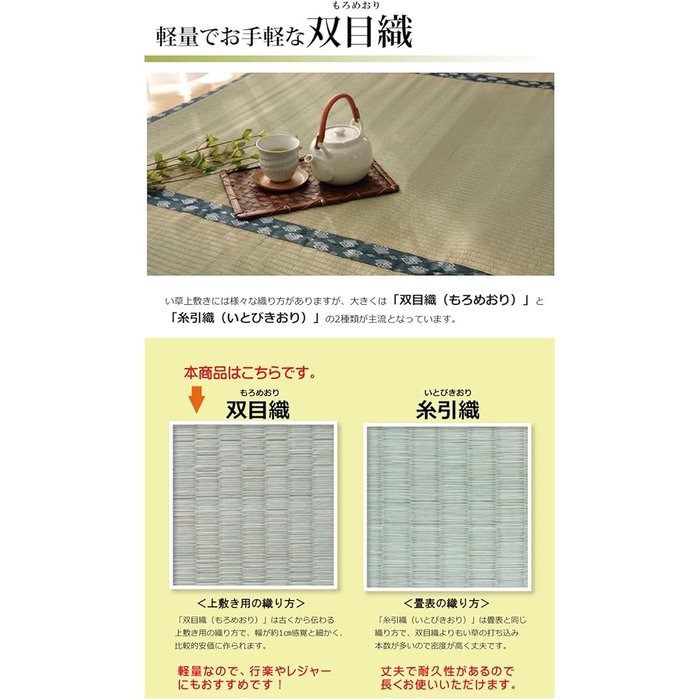 Ikehiko Corporation Igusa Rug Smile Honma 6 tatami mat approx. 286 x 382 cm Made in Japan Overlay Carpet Double Weave Hiba Processing #1104286 Beige