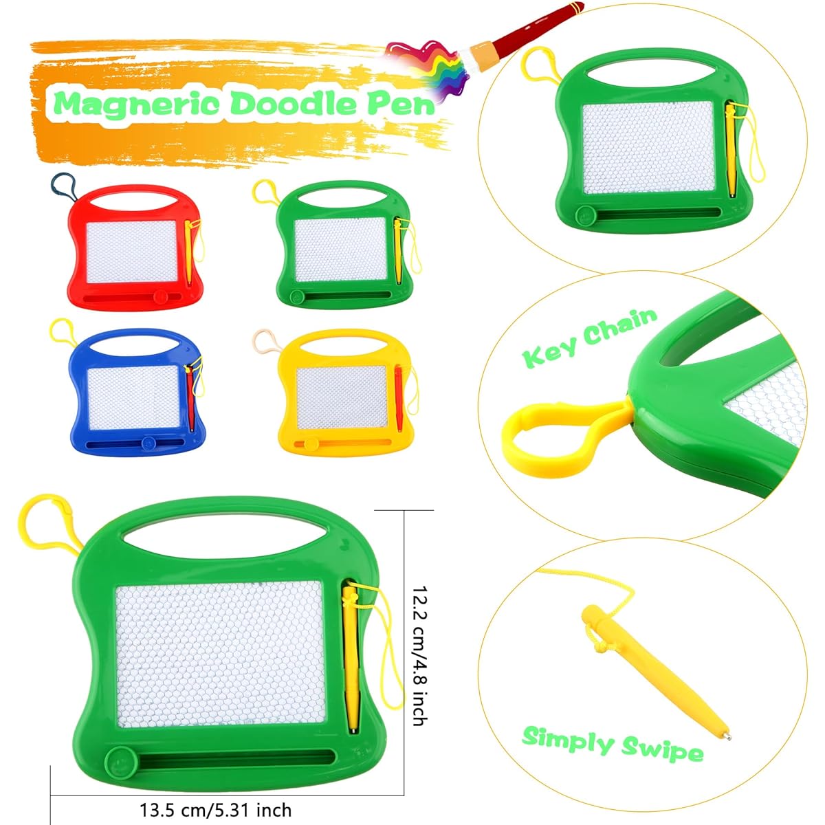 Sonarun 32 Pack Mini Magnetic Drawing Boards Bulk Small Magnetic Doodle Boards Portable Doodle Boards Toys for Kids Toddlers Birthday Party Favors Classroom Giveaways Goodie Bag Fillers