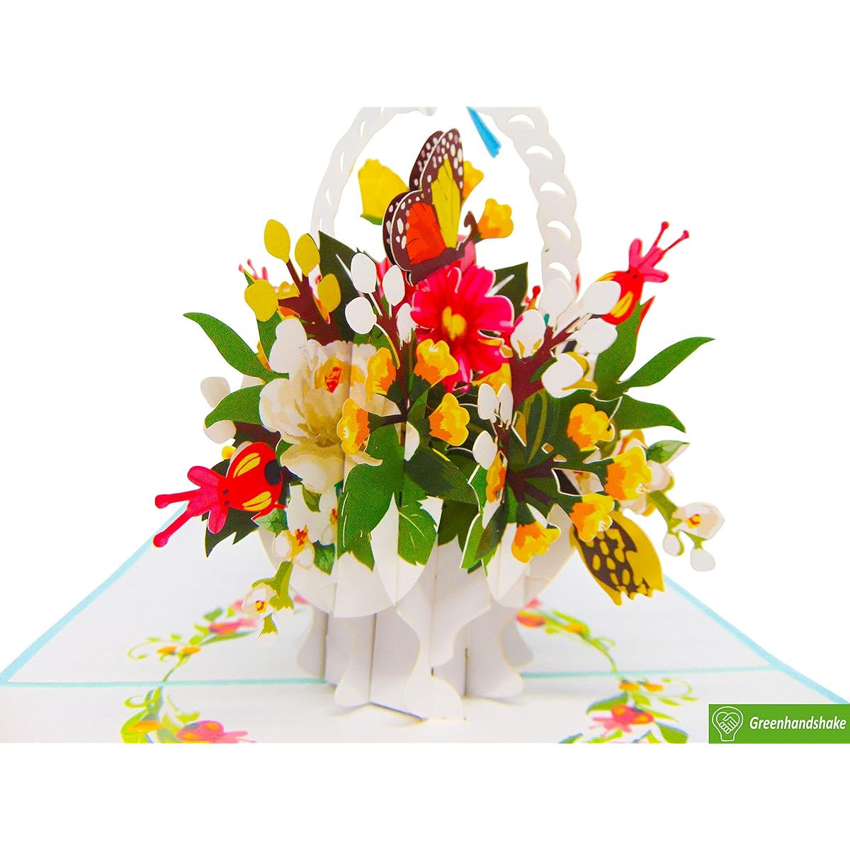 Bouquet with Birds Pop Up Card 3D Pop Up Greeting Cards for Birthday, Valentine's Day, Mother's Day, Spring, Father's Day, Graduation, Wedding, Anniversary, Thank You, Great Deal, Any Occasion, 6" x 6"