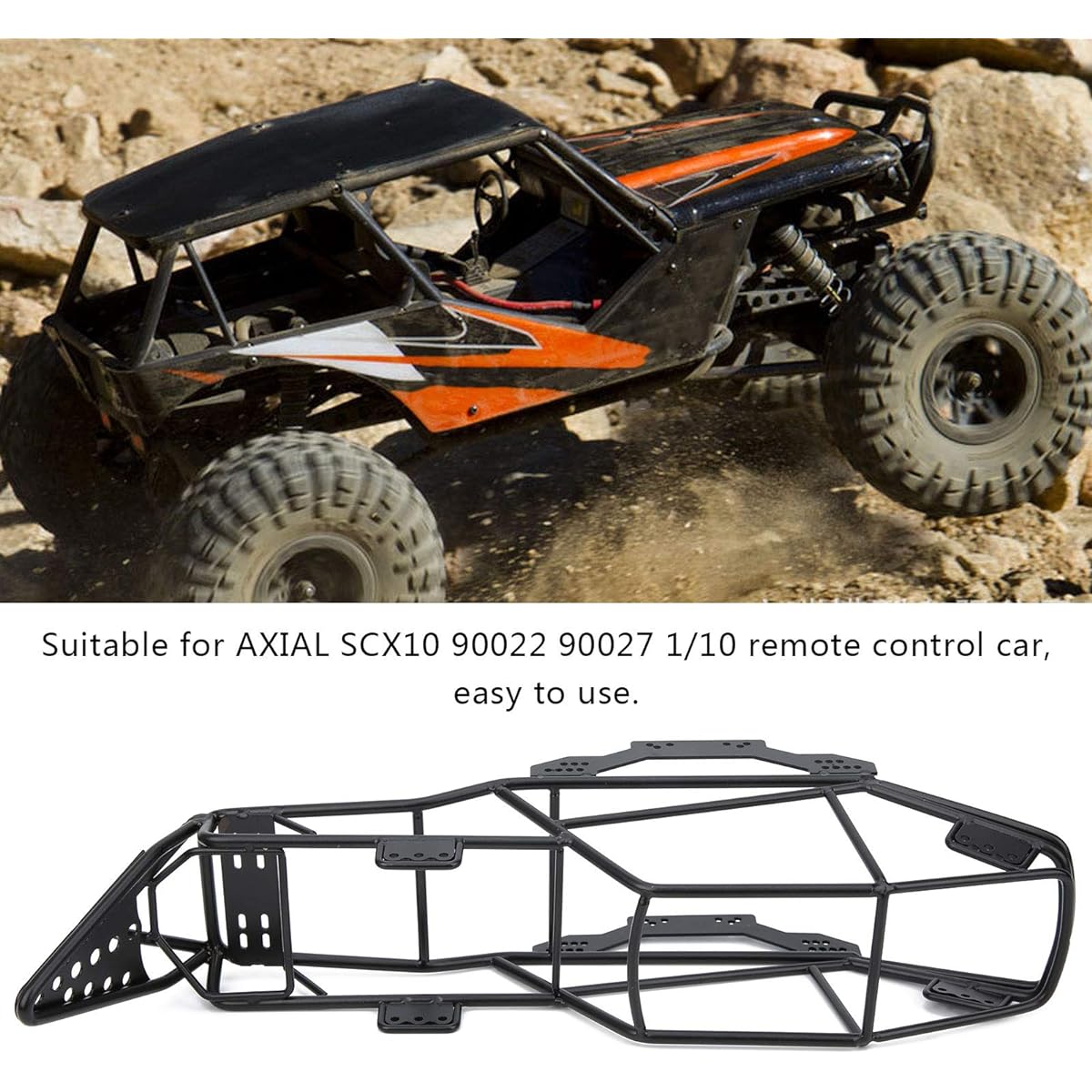 RC Car Roll Cage Metal Roll Cage Full Tube Frame Body Chassis for Axial SCX10 1/10 RC Crawler Truck Parts