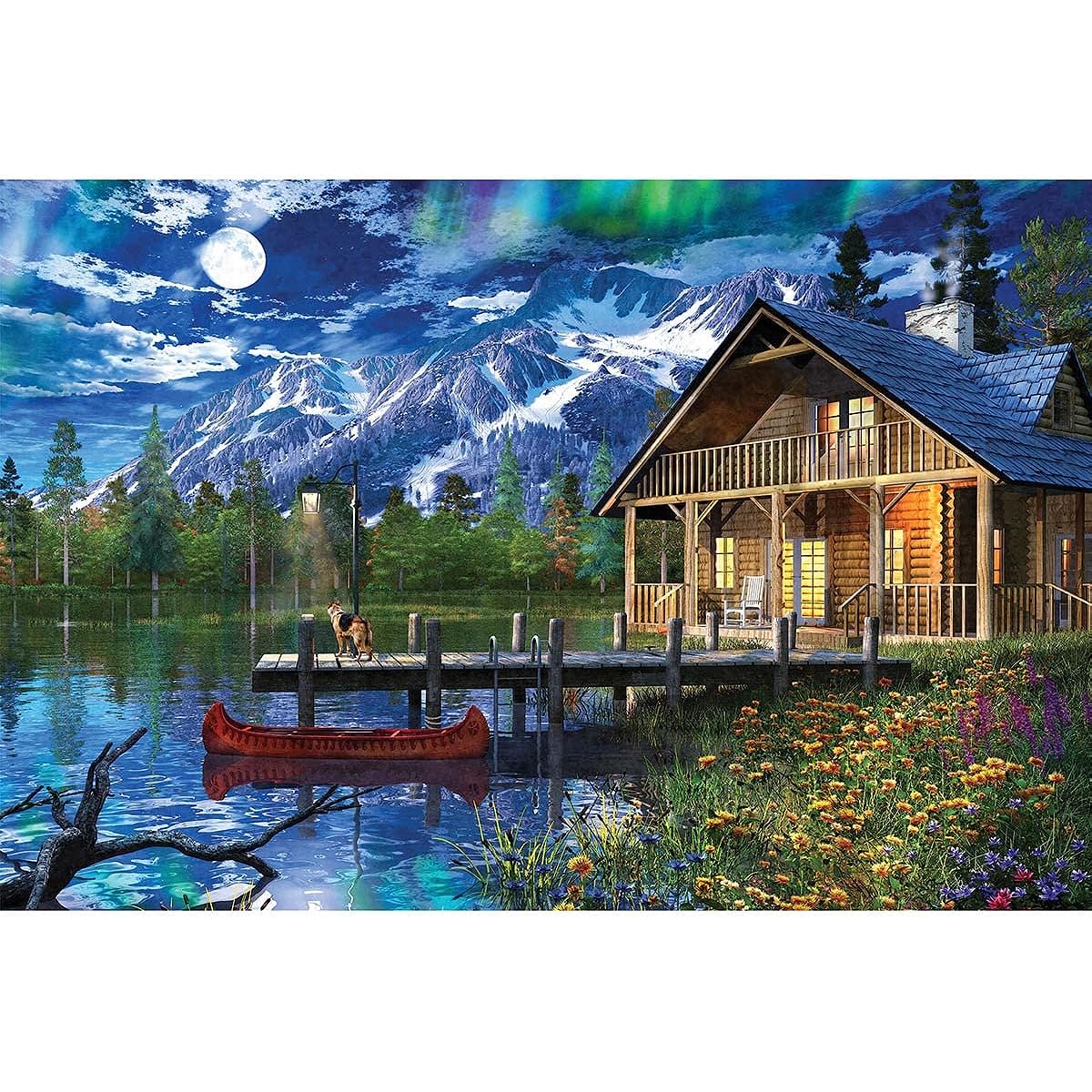 Springbok Majestic 1000 Piece Wooden Jigsaw Puzzle Moon Hut Retreat