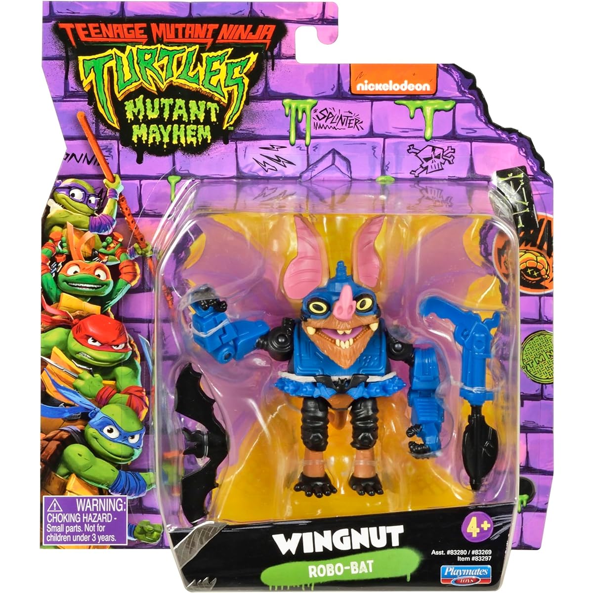 Teenage Mutant Ninja Turtles Playmates Toys Teenage Mutant Ninja Turtles Mutant Mayhem 4" Wingnut Basic Action Figure