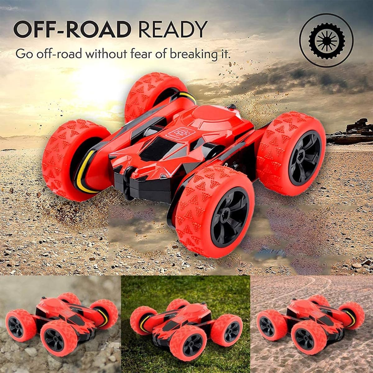 Car Toys for 5-10 Year Old Boys RC Car Stunt Car for Kids and Adults JoyJam RC Styling 2.4G Remote Control Truck High Speed Racing Car for Girls 360 Degree Rotation Rolling Christmas Birthday Gift CA-NBC-Red