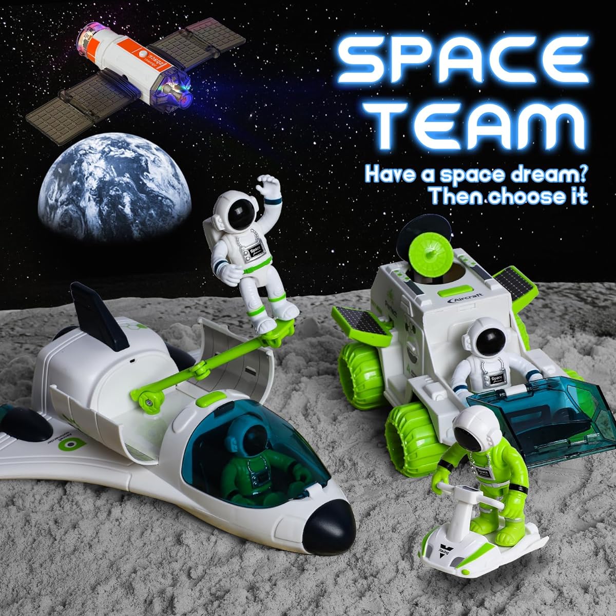 TOY Life Space Toys Rocket Toy for Kids Space Shuttle Toy with Astronaut Figure and Space Rover Space Toys for Boys Ages 5-8 Stem Toys Astronaut Toys for Boys Ages 7 Spaceship Toys for Kids
