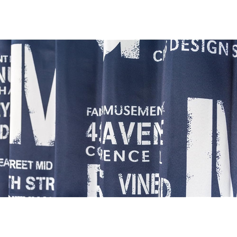 Arie Light Blocking Shape Memory Processed Washable Curtains Sherry Set of 2 100 x 200cm Navy