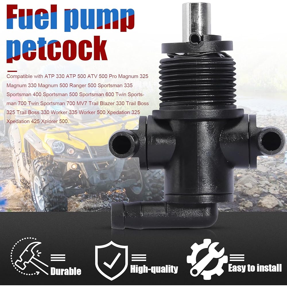 YOFMOO 3-Way Fuel Shutoff Valve Petcock 7052161 Compatible with Polaris Sportsman Magnum Ranger Trailblazer Boss Worker Expedition Explorer 325 330 335 400 425 500 600 700 ATP ATV