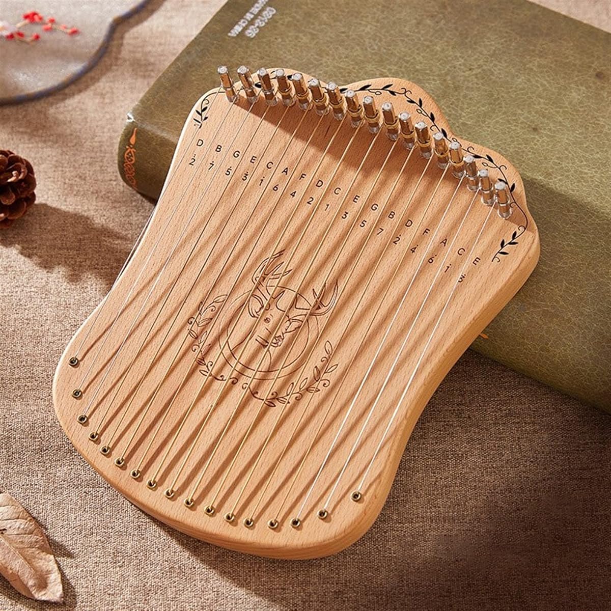 WowZza Lyra Harp 17 String Wooden Body Instrument Lyra Harp for Beginners/1