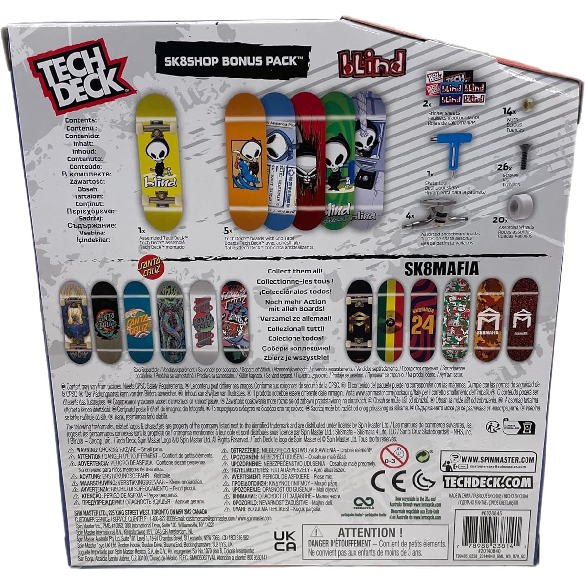 TECH DECK SK8shop Bonus Pack Mini Finger Skateboard Multi Pack 2022 Series (Blind 25th (Sk8shop Bonus Pack))