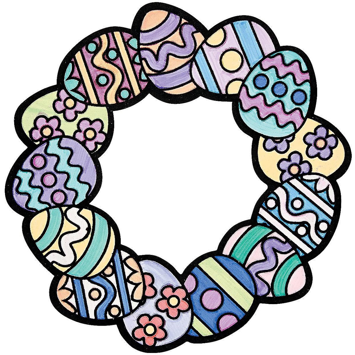Make Your Own Fuzzy Easter Egg Wreath - Make 12 - DIY Crafts for Kids