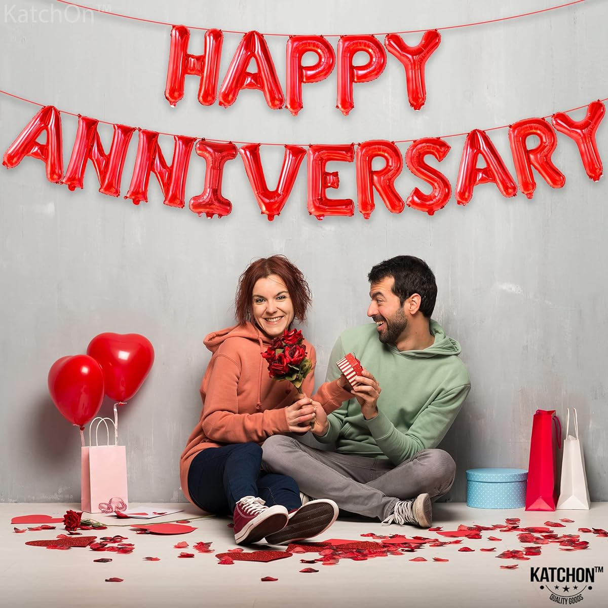 Happy Anniversary Foil Balloon Red