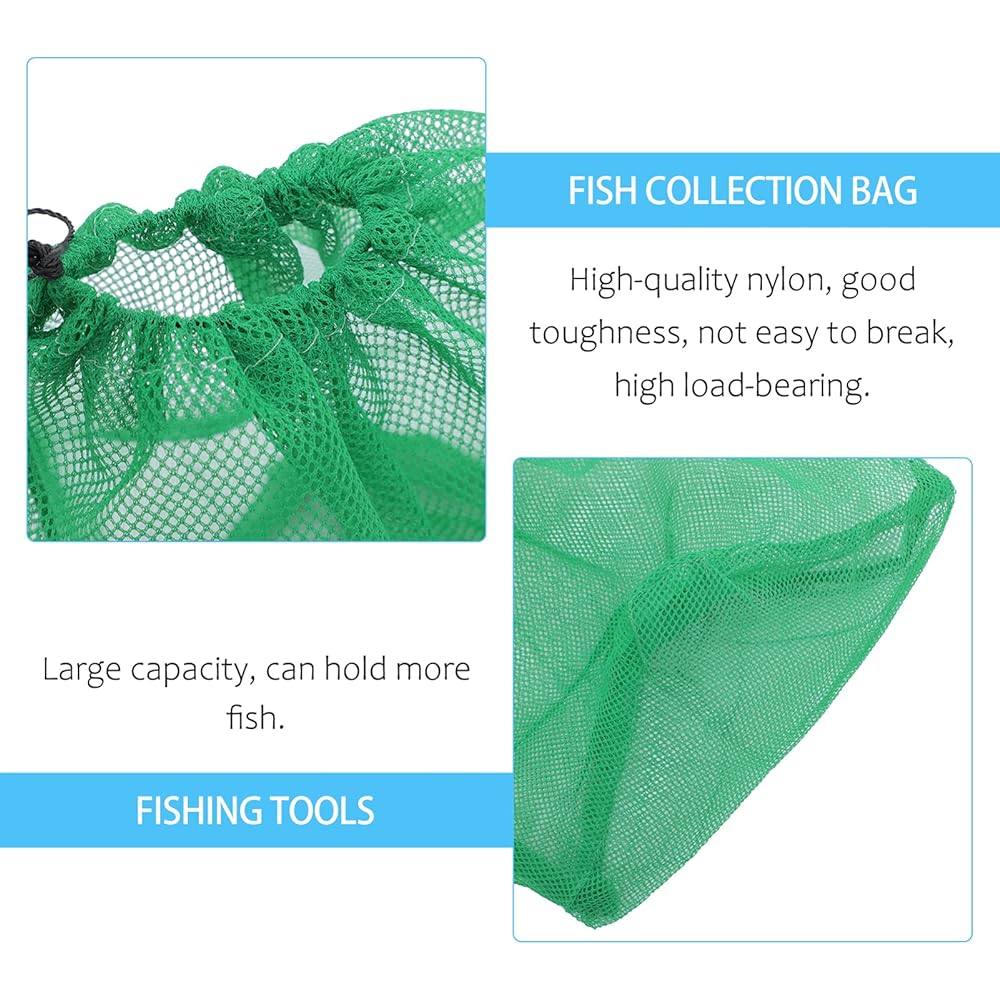 iplusmile 5pcs Fishing Net Drawstring Fishing Mesh Bag Mesh Bag Fish Fish Storage Bag Fish Clam Bag Drawstring Mesh Bag Shell Collector Fishing Supplies