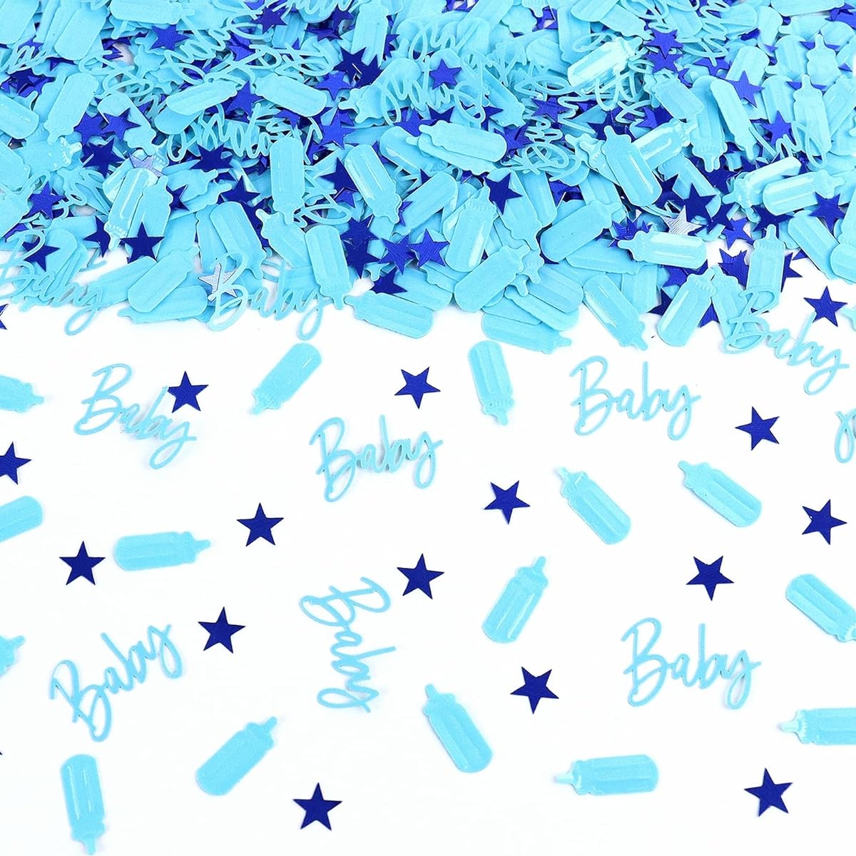 Keaziu 300pcs Baby Shower Confetti Decorations Baby Boy Twinkle Twinkle Little Star Table Confetti Baby Shower Theme Baby Confetti for Baby Shower Birthday Party Birthday Blue