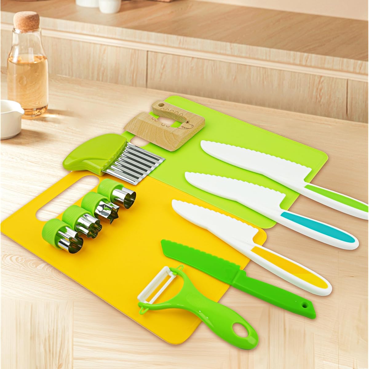 SMILESSKIDDO Montessori Kitchen Tools for Toddlers, 13 Pieces