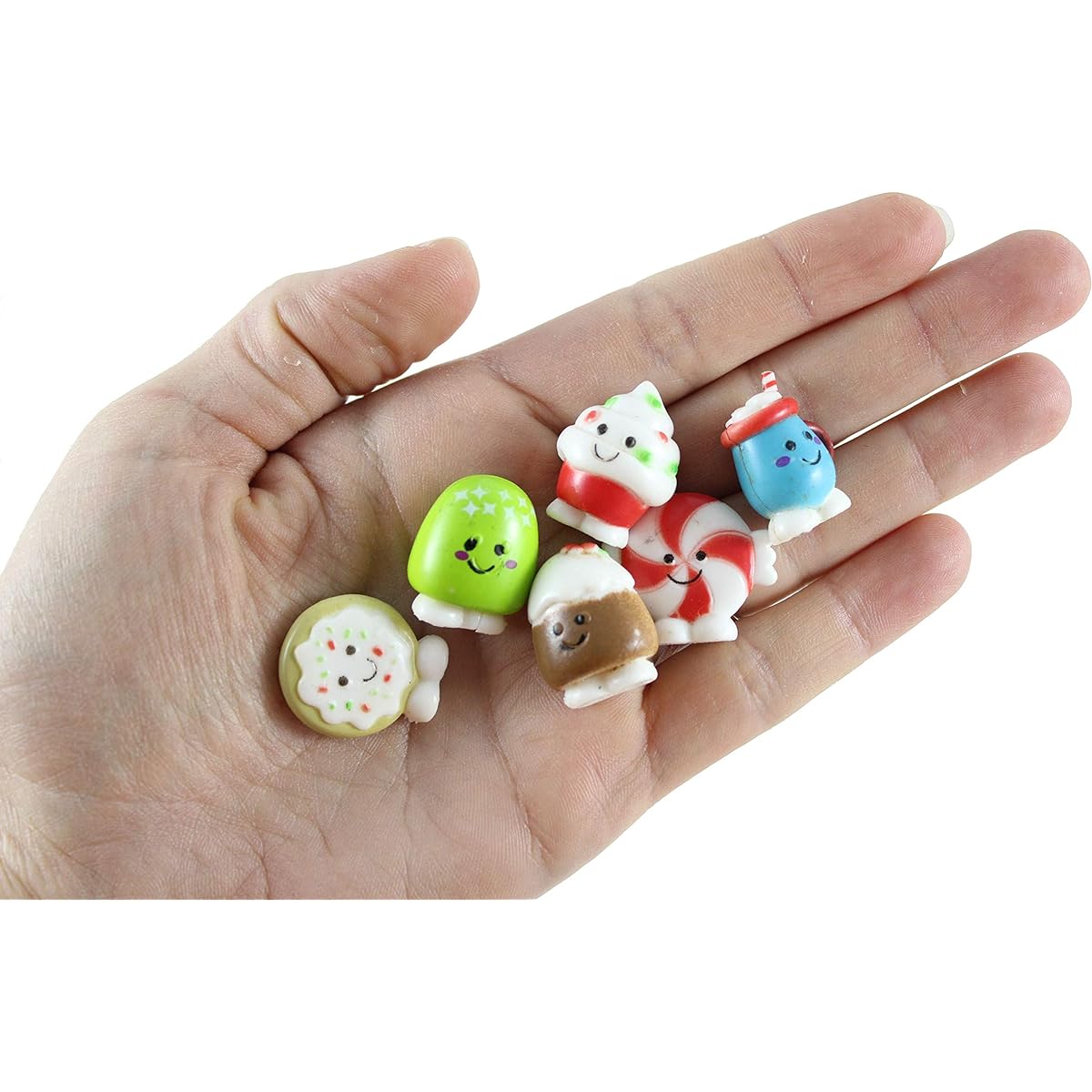 Curious Minds Busy Bag 24 Cute Holiday Candy Christmas Food Mini Toys Figures Replicas - Math Counters Sorting Alphabet Objects Playset